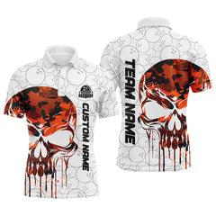 Max Corner Orange Camo Skull Bowling Jerseys Custom Name And Team Shirt