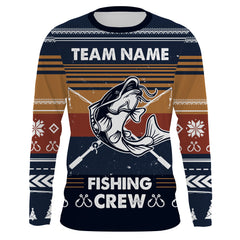 Max Corner Catfish Fishing Crew Ugly sweater pattern Custom Long Sleeve Fishing Shirts Personalized Christmas Fishing gifts