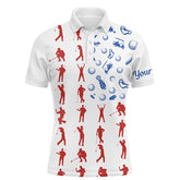 Max Corner American flag golf icons mens golf polo shirts custom mens patriotic polo shirts