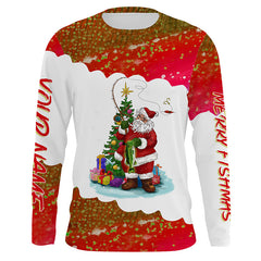 Max Corner Merry fishmas Santa fishing Custom sun protection Long sleeve Fishing Shirts Personalized Christmas Fishing gifts