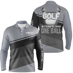 Max Corner Mens golf polo shirts custom Golf it requires only one ball mens golf shirts, golfing gifts