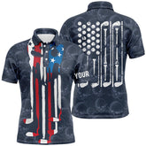 Max Corner Mens golf polo shirt custom name American flag golf skull clubs pattern mens golf attire