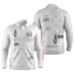 Max Corner White Mens golf polos shirts custom golf clubs pattern golf shirt