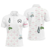 Max Corner White Mens golf polos shirts custom golf clubs pattern golf shirt