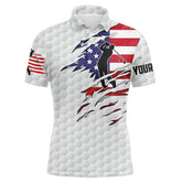 Max Corner Mens golf polo shirt American flag patriot custom name white golf balls shirts