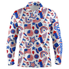 Max Corner Mens golf polo shirts USA independence day pattern custom patriot team golf polo shirts