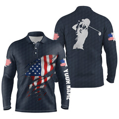 Max Corner Mens golf polo shirts American flag patriotic golf shirts custom polo golf tops for men