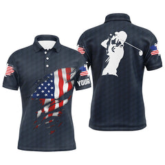 Max Corner Mens golf polo shirts American flag patriotic golf shirts custom polo golf tops for men