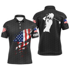 Max Corner Cool Mens golf polo shirts American flag patriotic golf shirts custom polo golf tops for men