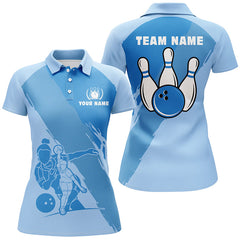 Maxcorners Cyan Bowling Lpayer Classic Personalized All Over Printed Shirt For Women