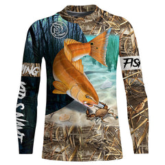 Maxcorners Redfish Puppy Drum Fishing 3D Shirt Customize