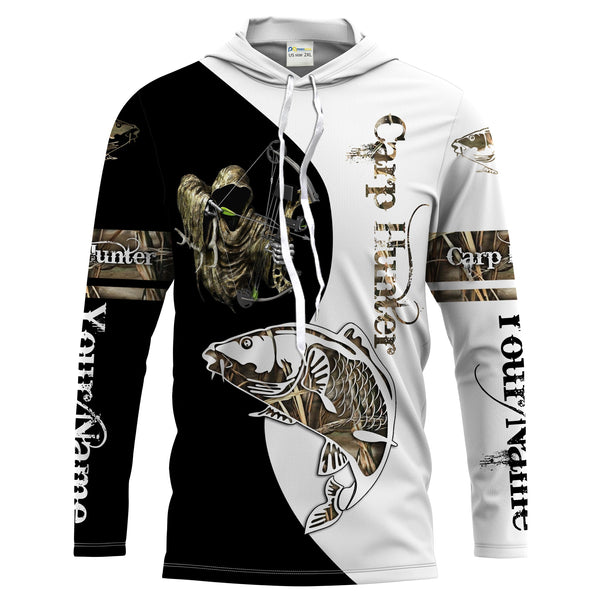 Maxcorner Carp Hunter Bow Fishing Camo Customize Name 3D shirt