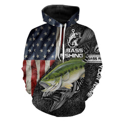 Max Corners Largemouth Bass fishing American flag fishing shirts Customize name 3D Hoodie