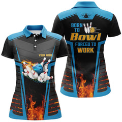 Maxcorners Bowling Born To Bowl Forced To Work Personalized All Over Printed Shirt For Women
