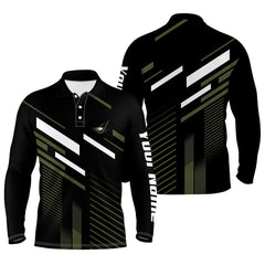 Max Corner Mens Golf polo shirts custom name black green plaid golf outfit men, men's golf clothes