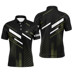 Max Corner Mens Golf polo shirts custom name black green plaid golf outfit men, men's golf clothes