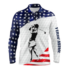 Max Corner Mens golf polo shirts custom name white American flag patriotic golf shirts for mens golfing gifts