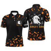 Max Corner Funny black orange Halloween background mens golf polo shirts custom Bogey Boo mens golf tops