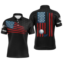 Max Corner Mens golf polo shirt American flag patriotic golf shirts custom name golf gifts for men