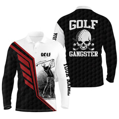 Max Corner Black white Mens golf polo shirt custom golf gangster golf ball golf polos for men