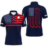 Max Corner American flag patriotic Men golf polo shirts custom name blue golf polo shirt mens