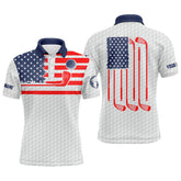 Max Corner American flag patriotic Men golf polo shirts custom name white golf polo shirt mens