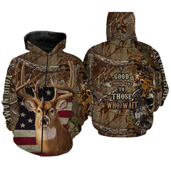 Max Corner Deer hunting American Flag camo Custom Name All over print Shirt Gift For Hunter