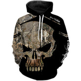 Maxcorners Deer Hunting Camo Skull Custom Name Shirt