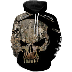 Maxcorners Deer Hunting Camo Skull Custom Name Shirt
