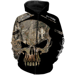 Maxcorners Deer Hunting Camo Skull Custom Name Shirt