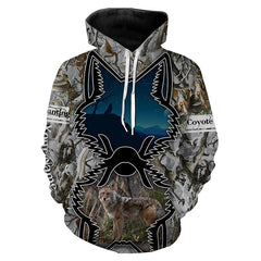 Maxcorners Coyote Hunting Camo Custom Name 3D Shirts