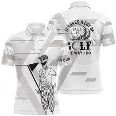 Max Corner Mens Black & White Skull Golf Polo Shirts Custom Name Crazy Polo Golf Gifts For Men
