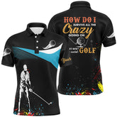 Max Corner Water Color Mens Golf Polo Shirts, Personalized Colorful Golf Shirts For Men, Cool Golf Gifts