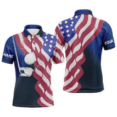 Max Corner Watercolor 3D American Flag Golf Polos 4Th Of July Golfer Gifts, Patriotic Golf Tops For Men