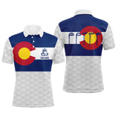 Max Corner Colorado Flag Mens Golf Polo Shirt Custom Patriotic Golf Shirts For Men