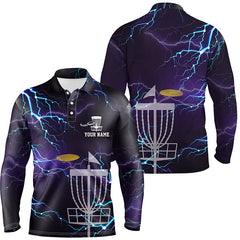 Max Corner Lightning Mens Golf Polo Shirts, Custom Golf Shirts Disc Golf Shirts For Mens