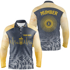 Max Corner Heartbeat Mens Golf Polo Shirts, Custom Golf Shirts Disc Golf Shirts For Mens