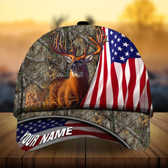Maxcorners Premium Florapunk Flag Deer Hunting Personalized Hats 3D