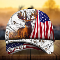 Maxcorners Premium Florapunk Flag Deer Hunting Personalized Hats 3D