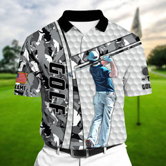 Max Corners Camo Golf Player Multicolor Personalized 3D Golf Polo Shirt