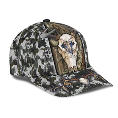 Maxcorners Personalized Deer Skull Hunting Camo Classic Cap HM25