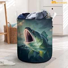 Maxcorners Green Bass Fishing Green All Over Printed Basket