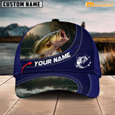 Maxcorners Bass Fishing Personalized Name 3D Over Printed Cap