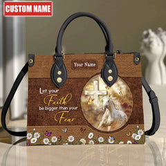 Maxcorners Customized Name Horse Printed Leather T2 -Handbag