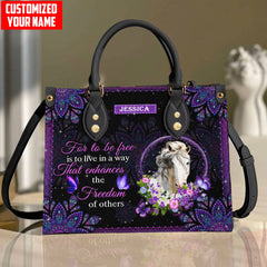 Maxcorners Customized Name Horse Printed Leather T31-Handbag