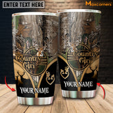 Maxcorners Premium Florapunk Country Girl Deer Hunting Personalized Name Tumbler Multicolor