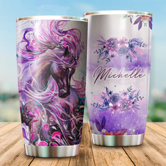 Maxcorners Customize Name Beautiful Horse Steel Tumbler