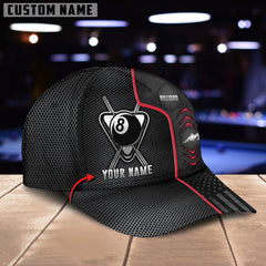 Maxcorners Black n R Billiard Customized Name 3D Cap