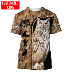 Maxcorners Customized Name Owl Hunting 3D Design All Over Printed