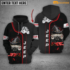 Maxcorners Jeep Car Personalized Name 3D Over Printed Hoodie